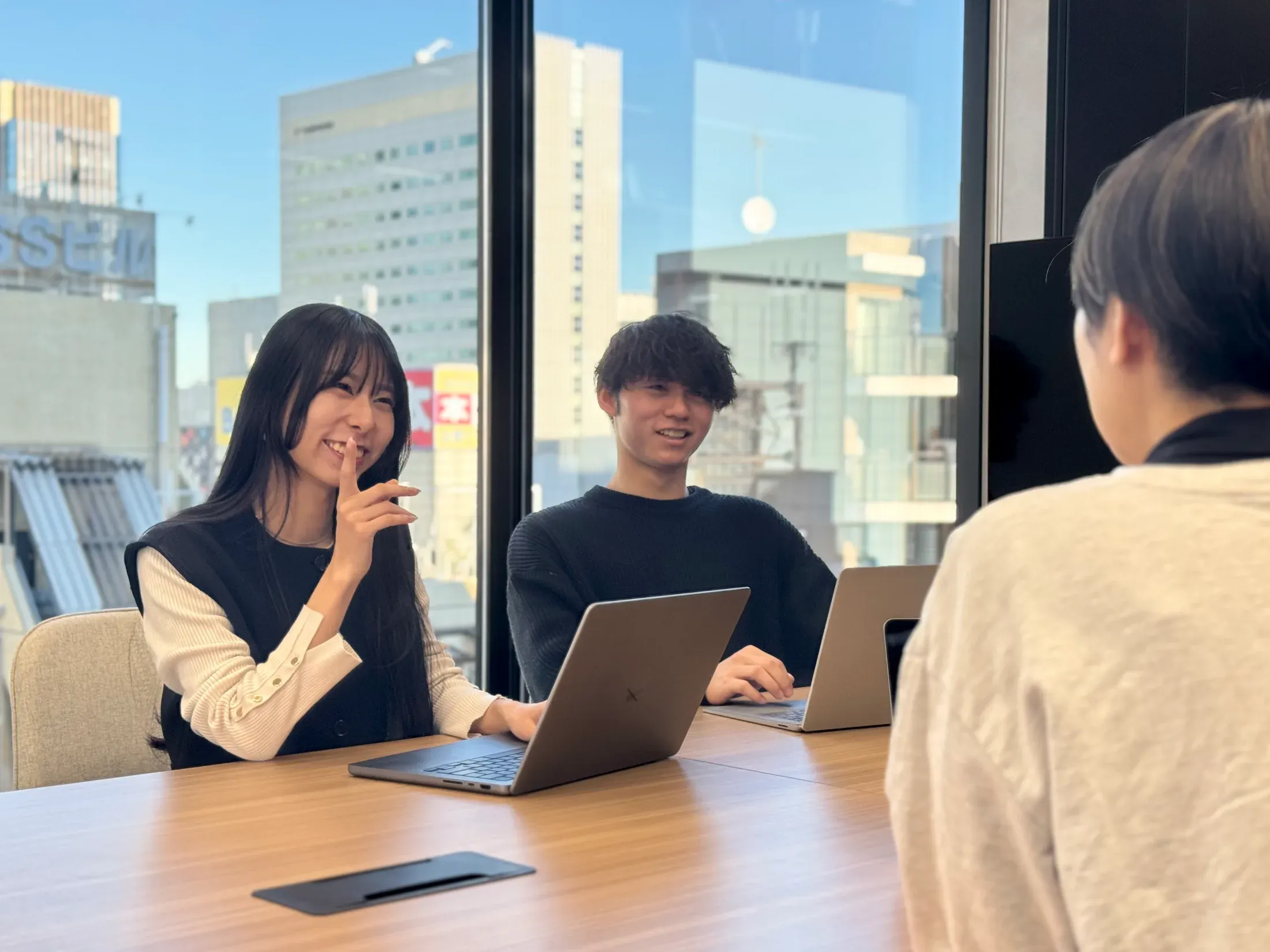 A meeting in the conference room